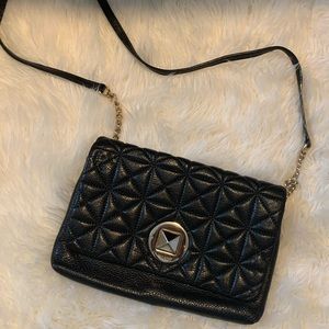 Kate spade black leather chain link purse.